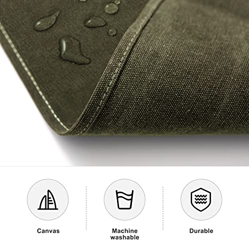 Hongsome Cotton Canvas Cross Back Apron for Art Painting Garden Chef Bartender Work,Women Men 3 Pockets Waterproof M-XXL - color: Green