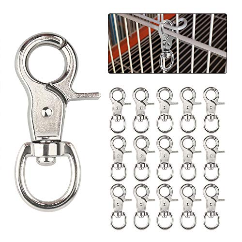 30PCS Trigger Snap Hooks,360 Degree Heavy Duty Snaps Swivel Lobster Clasps,Swivel Claw Clips for Pet Cages,Dog Leash,Camera Straps,Snap Hook Purse - color: Silver-30pcs