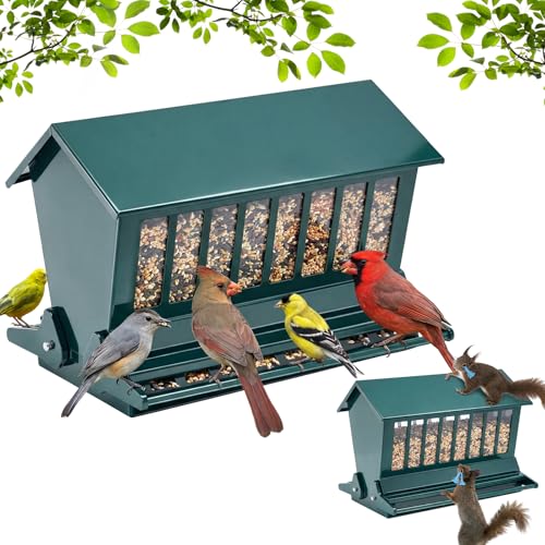 Zonon 12lbs Squirrel Resistant Bird Feeder on Pole | Squirrel Proof Bird Feeders on Pole, Metal Construction, Providing Stable Ground Installation for Outdoor Garden Yard