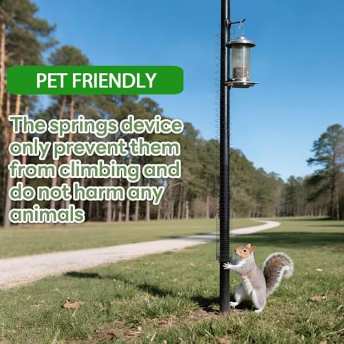 Foneso 2.3in Squirrel Proof Spring Device 2 Pack, Metal Squirrel Baffle Barrier Spring Guard, Hanging Coil Garden Accessories for Outdoor Bird Feeder Poles - size: 2.3in