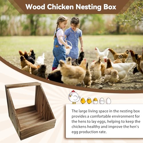 Wooden Chicken Nesting Box,Single Compartment Chickens Nest Box Easy Assembly Large Duty Hen Egg Laying Boxes Chicken Coop Accessories for Hens Ducks Poultry Farm