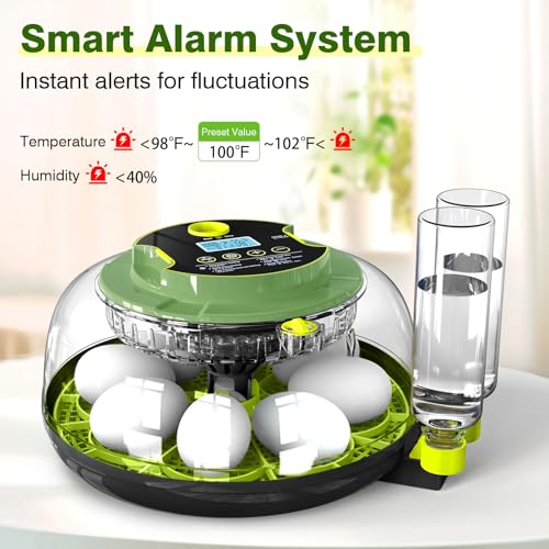 18 Chicken Egg Incubator with Temperature Control Auto Egg Turner | Humidity Display, Egg Candler, 2 Size Egg Trays, Chick Incubaotrs for Hatching Eggs Digital Incubator for Chicken, Duck Eggs - style: 18 Eggs