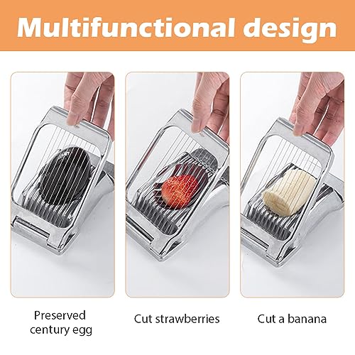Egg Slicer, Aluminum Cutter with Stainless Steel Wires | Even slicer for hard boiled eggs, strawberries, mushrooms and other soft foods for salads, sandwiches and meal prep