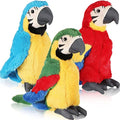 Jexine 3 Pack Macaw Parrot Plush Stuffed Animals, 9.8 Inch Realistic Bird Plush Toys, Soft PP Cotton Parrot Dolls for Kids, Nursery Room Decor Gift & Birthday Christmas