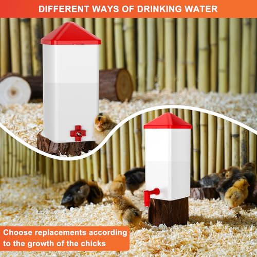 ZenxyHoC Baby Chick Waterer with Nipple Drinker 0.26 Gal (White) | Versatile- and Horizontal Nipple Drinkers for Chick Flocks - color: White, size: 0.26 Gal