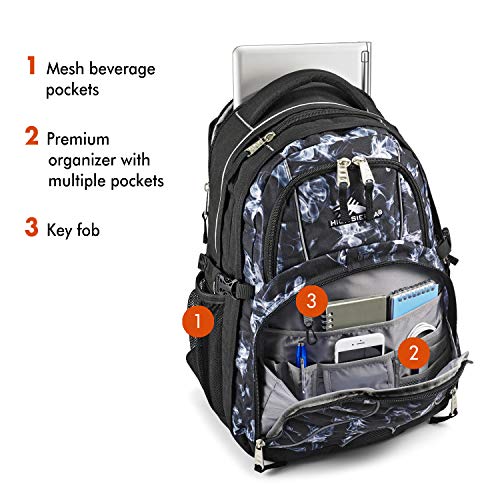 High Sierra Swerve Laptop Backpack, Black Steam/Black, One Size - color: Black Steam/Black