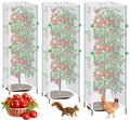 3Pack Garden Bird Netting Plant Cover for Square Tomato Cage,55.1"x15.7" Insect Bird Barrier Tomato Cage Net with Zipper&12pcs Clips,Tomato Trellis Netting Protection Mesh Cover for Protecting Plants - color: Netting Plant Cover-55.1"x15.7"-Transparent