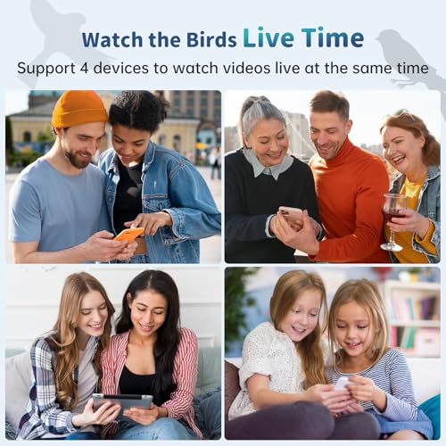 Smart Bird Feeder with Camera Solar Powered & AI Bi rd Identification, 2.4Ghz WiFi Bird feeders for Outdoors, 2K Live Video, Instant Arrival Alerts - Gifts for Women - color: Indigo Blue