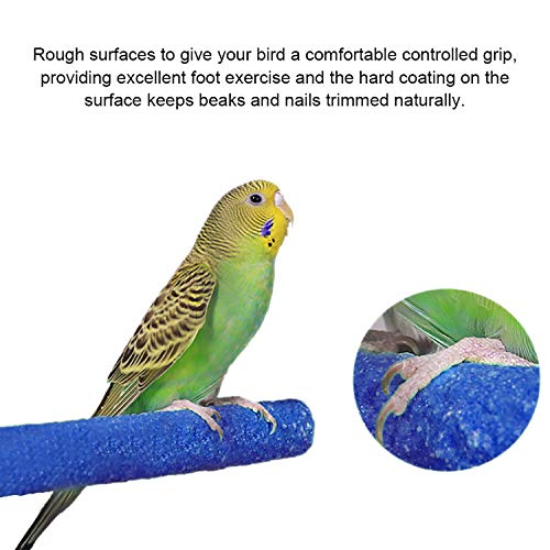 4 PCS Bird Perch Stand Toy, Wood Parrot Perch Stand Platform Paw Grinding Stick, Cage Accessories Exercise Toys Budgies Parakeet Cockatiel Conure Hamster Gerbil Rat Mouse