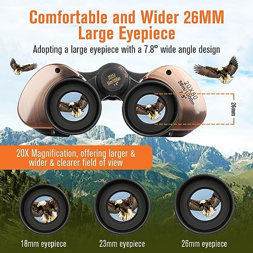 20x50 Binoculars for Adults, Binoculars HD High Powered Professionalfor Bird Watching Travel Stargazing Concerts Outdoor Sports-BAK4 Prism FMC Lens,Waterproof, Fogproof with Phone Adapter