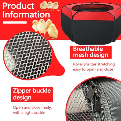 ASTIMESA Double Door Brooder Box for Chicks, Breathable Pop up Chicken Brooder, Foldable Large Chick Starter Kit, 45.1" x 19.9" Brooding Playpen/Tent Holds Up to 20 Duck Quail Gosling