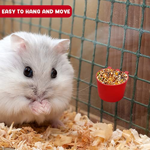 30 Pcs Chicken Coop Feeder Water Cup,8 oz Cage Cups Chicken Feeder Waterer, Cage Cups Birds Hanging Feeders, Chicken Feeder Water Bowl for Parakeet Poultry Pigeon Bunny Wire Cage (Red) - color: Red, size: 8oz