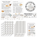 Egg Carton Label Kit, 1400 Pieces, Stickers and Handling Cards | 200 Egg Handling Instructions Stickers for Farm Fresh Eggs 600 Farm Fresh Eggs Stickers - color: Egg Set