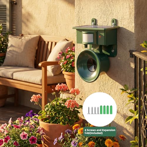 2026 Solar Ultrasonic Bird Repeller Outdoor,Woodpecker Deterrent for House,Weatherproof Pigeon Goose Bird Deterrents for Outside Sparrow Birds Repellent Scare Devices for Balcony Porch Patio Yard Farm