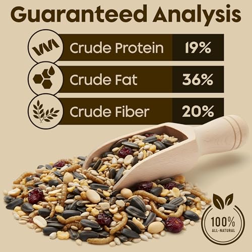 Cardinal Bird Seed, Sunflower Seeds, NutraSaff, Peanuts & Mealworms, 5lb | Premium No Filler Blend to Increase Wild Bird Activity, Attracts Cardinals & Various Songbirds to Backyard Feeders, USA Made
