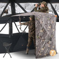 VEVOR Hunting Blind，See Through Ground Blinds with Carrying Bag, 360 Degree Portable Camouflage Tent，Durable Concealed Shelter with Silent Side Door and Window, for Turkey and Deer - size: 2-3 Person（Thermal）