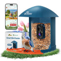 Smart Bird Feeder with Camera & Solar Panel, 2K HD Birdwatching Live | with AI Identify Bird Species, Auto Video Capture & Instant Notifications, for Mom/Dad/Bird Lovers - color: Deep Blue