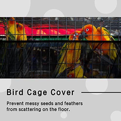 Universal Bird Cage Seed Catcher, Elasticity Airy Gauze Guard Net Cover, Soft Parrot Mesh Skirt Cover, for Round Square Cages (Black, L) - color: black, L
