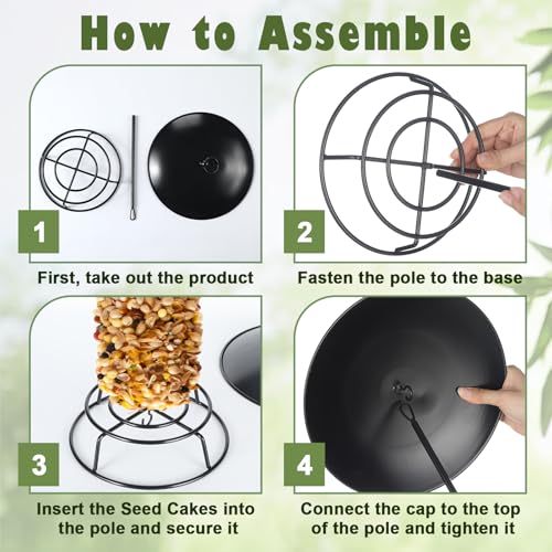 2 Pcs Cylinder Bird Feeder Outdoor Seed Cake Feeder Metal Suet Cake Holder Backyard Wild Bird Feeding Feeders for Outdoors Garden(Classic)