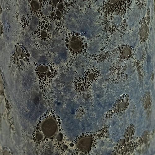 Sunnydaze Outdoor Ceramic Bird Bath, 22.5” H, Glazed Bowl, Blue Lava Finish | 2-Piece Birdbath, 6 Cup Water Capacity, UV & Frost-Resistant, Easy Assembly, Shallow Bird Bath Bowl with Pedestal for Garden - style: Blue Glazed with Lava Distressed Pedestal