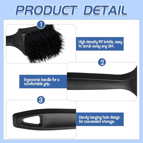 2 Pcs Bird Bath Brush Black Hard Bristle Cleaning Brush with Ergonomic Handle Utility Bird Bath Scrub for Bird Feeder Bath Accessories Fountain Outdoor Cleaning