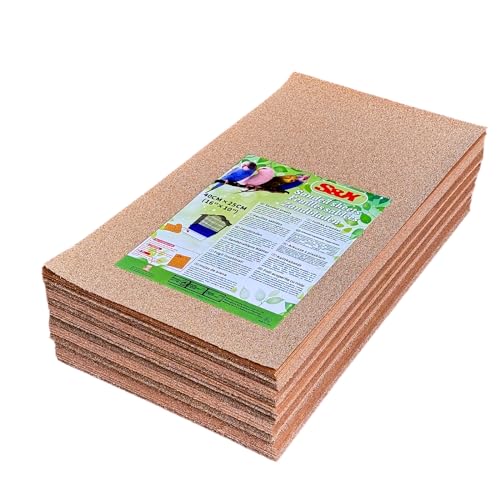 S&X Gravel Paper for Bird Cage 120-Pack 16” x 10” Bird Cage Liners Disposable | Accessories for Parakeets Cockatiels Canaries Finches Conures Easier Cleaning and Bird Health | Thick, flat gravel paper eases cage cleanup – gritty surface helps trim claws &