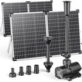 Antfraer 120W Solar Pond Pump, Solar Water Pump with 1600GPH Adjustable Flow & Dry-Run Protection, Solar Water Fountain Pump & Dual Solar Panels for Outdoor Pond Garden Waterfall Water Features - size: 120W