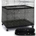 Shappy Large Bird Cage Birdcage Nylon Mesh Net Cover Seed Feather Catcher Universal Birdcage Cover Bird Seed Guard Skirt for Parakeet Macaw African Square Cage (Black Star Style, XL)
