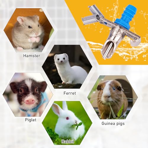 12Pcs Rabbit Nipple Drinker Kit Automatic Rabbit Watering System | Includes 12 Drinking Nipples, 23 ft Hose, Hole Opener, Barb Fittings for G1/2" Connector (Blue, 12Pcs) - size: 12Pcs