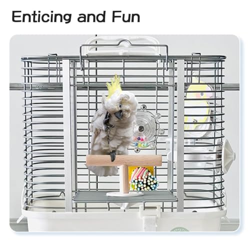 MANON ROSA Bird Toys for Parrots - Spinning Wheel Chew Toy with Rotating Plastic Spinner, Enrichment Puzzle Cage Activity for Parakeets, Conures & Cockatiels - color: 01 Yellow