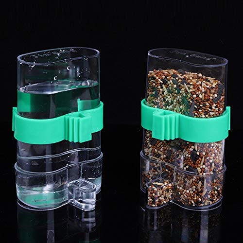 [2 Pack] Seneme Automatic Bird Water Dispenser for Cage, Birds Clear Dispenser Food Feeder, Bird Food Feeder for Cage