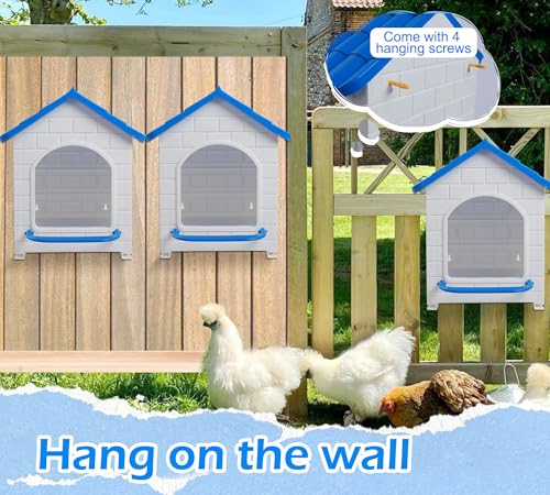Nesting Boxes for Chicken, Large Single Compartment Chicken Nesting Boxes | 100% Waterproof Hens Nesting Box for Laying Eggs for Hens, Ducks and Poultry, Indoor & Outdoor Use(Blue) - color: Blue, size: 15.7"D x 14.3"W x 17.3"H