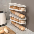 WACOI Auto Rolling Fridge Egg Organizer, Space Saving Eggs Dispenser for Refrigerator Storager with Lid,Egg Holder for Fridge 2 Pack - size: 2 Pack