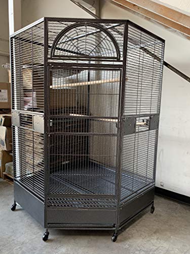 Parrot Escape Jumbo Corner Bird Cage Aviary (X-Large) - size: 73.0"L x 51.2"W x 51.2"H
