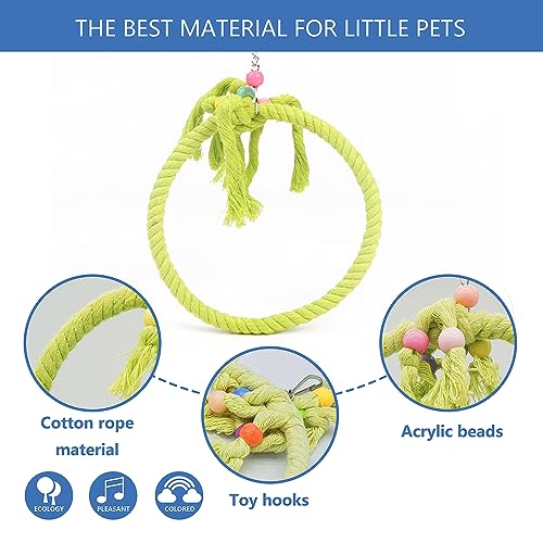 3 Pack Swing Hanging Toys,Bird Climbing Rope Net Ladders Small Medium Pet Activity Toy Suitable for Parakeet,Cockatiel,Cockatoo,Hamster,Rat,Ferret(Random Color) - color: Yellow