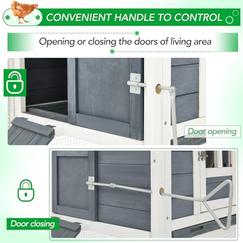 123" Large Chicken Coop for 6-10 Chickens | Outdoor Chicken Coop with 4 Nesting Boxes&Run Poultry Cage Hen House w/UV-resistant roof, predator-resistant wire mesh - color: Grey, size: 123.0"L x 27.5"W x 42.5"H