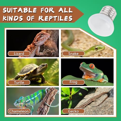 LUCKY HERP Heat Lamp Bulbs, 25W Reptile Heat Lamp 2 Pack Reptile Heat Lamp Bulbs, Daylight Basking Spot Heat Light Bulb, Amphibians Lamp Bulbs fo Chameleons, Snakes, Lizard, Turtle - color: 25-d