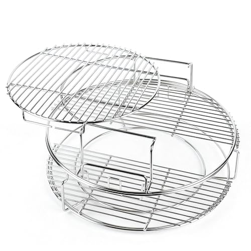 5-Piece Eggspander Replacement Kit with Conveggtor for Big Green Egg Large | Expander Rack for Green Egg Accessories, High-Quality Stainless Steel
