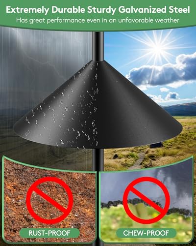 19 Inch Metal Squirrel Baffle for Bird Feeder Pole | Outdoor Squirrel Proof Bird Feeders, Bird House Guard for Shepherd’s Hook, Rust Chew Proof Heavy Duty - style: Pole Mount
