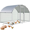 Large Metal Chicken Coop, Chicken Runs for Yard with Cover Walk-in Poultry Cage for 8 10 16 Chickens,Chicken Pen Duck Coop with Round Water-Resident Top and Feeding Door,Hen House 6.4Lx9.84Wx6.23'H FT - size: 6.4'L x 9.84'W x 6.23'H