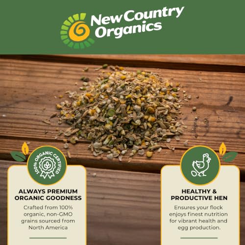 New Country Organics | Corn-Free Classic Layer Chicken Feed for Laying Hens | Corn-Free and Soy-Free | 17% Protein | Certified Organic and Non-GMO Chicken Food | 50lbs Bag - size: 50 Pound (Pack of 1)