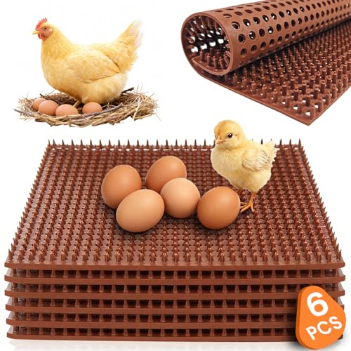 6 Pack Chicken Nesting Pads, 12"x12" Plastic Reusable Nesting Pads | Washable Nesting Pads for Chicken Coop, Laying Box Pads, Nesting Box Pads for Chicken Coop Accessories