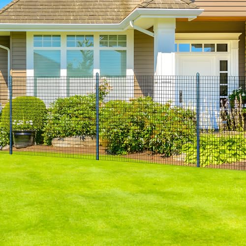 4ft x 50ft Black Vinyl Coated Welded Wire Fence | Heavy Duty Garden Fencing, Chicken Coop Poultry Run, Dog Fence & Garden Protector for Vegetables - size: 4 ft X 50 ft