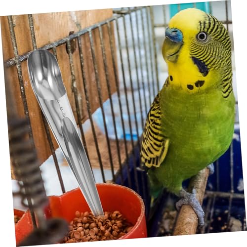 Toyvian Stainless Steel Bird Food Filler Scoop Parrot Feeding Spoon for Easy Filling of Bird Feeders User-Friendly Design