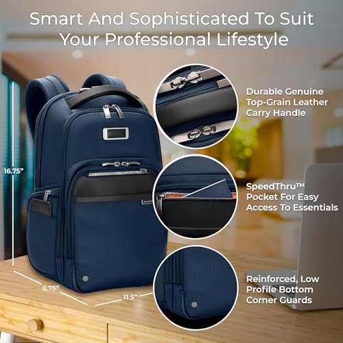 Briggs & Riley @work Medium Backpack, Navy - color: Navy, size: Medium Backpack
