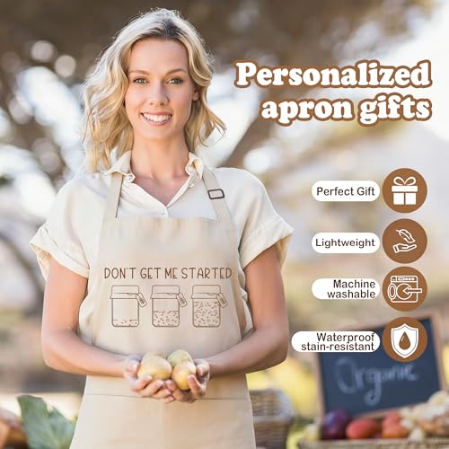 Sourdough Apron for Women with Deep Pockets - Funny Bakers Apron, Unique Sourdough Gifts for Women & Bread Bakers, Adjustable Kitchen Apron for Mom, Mother’s Day Baking Gift - B17 - color: Don't Get Me Started
