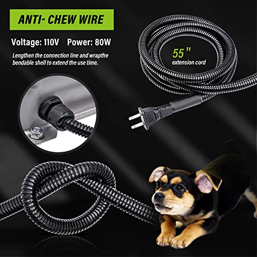 MINYULUA Heated Automatic Water Bowl Stainless Steel for Dogs Horse | Heated Water Bowl, Pet Thermal-Bowl, Constant Temperature Dispenser, Chew-Resistant, Save Effort and Time, Easy to Install
