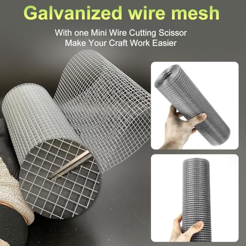 Hardware Cloth 1/4 in Galvanized Wire Mesh Roll (23 GA) Chicken Wire Fence Roll for Chicken Pen/coop Fences, Screen mesh, Rabbit/Snake Fences, Poultry enclosures, Handicraft Ma 4in×10ft - size: 4In x 10Ft