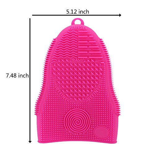 Makeup Brush Cleaner Mat Mitt Glove Silicone Cosmetic Cleaning Scrubber Tool for Face Brushes and Eye Brush Washing Pad Pink - color: Pink