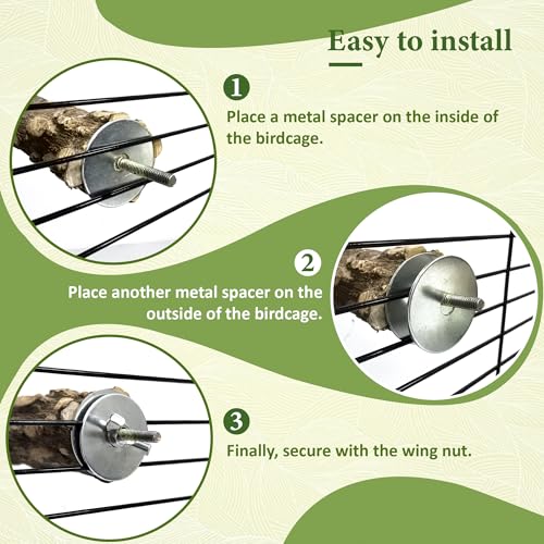 8pcs Natural Bird Perches for Cage, 5.9“ Small Wood Bird Perch for Parakeet/Cockatiel, Bird Cage Stick, Bird Branches for Cages, Birdcage Accessories for Parrot Conure